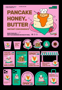 煎饼果酱黄油主题矢量素材