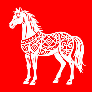 马年插画矢量图