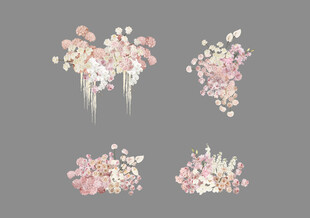 梦幻粉色花卉装饰图案