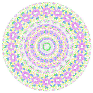 圆形清新唯美花纹