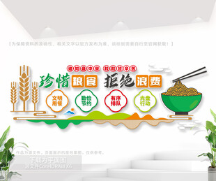 珍惜粮食拒绝浪费公益文化墙