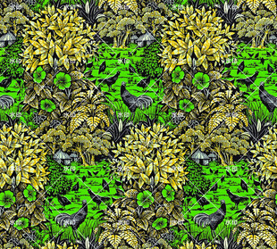 黄绿交织植物图案纹理