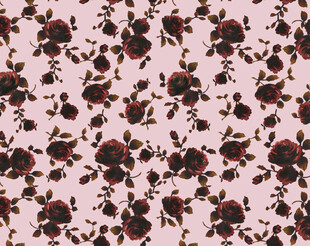 粉色玫瑰花卉图案布料