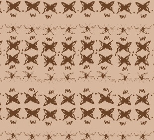 复古几何花纹图案 蝴蝶