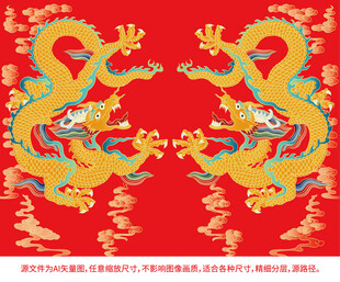 二龙戏珠双龙戏珠中式祥瑞龙包装