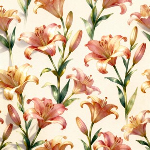 百合四方连续图图案