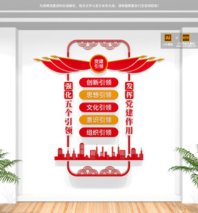竖版党建引领文化墙