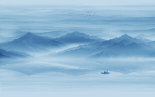 新中式群山背景墙