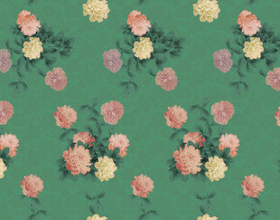 绿色底花卉图案纹理