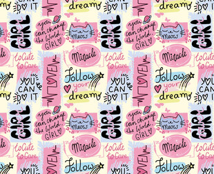 粉色卡通风格图案背景