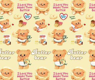 可爱小熊新年主题图案