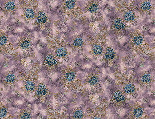 紫色花卉图案布料纹理