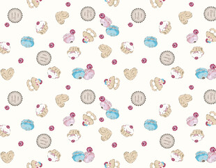 可爱卡通图案无缝背景图