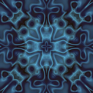 蓝色抽象对称花纹图案