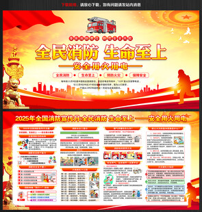 2025年消防宣传月宣传展板