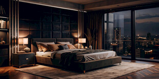 奢华卧室夜景尽显格调