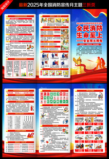 2025全国消防宣传月三折页