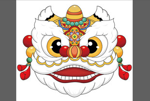 传统舞狮头图案设计