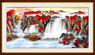 鸿运当头山水画