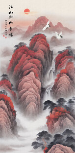 竖幅玄关山水画