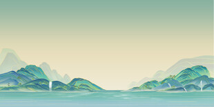 绿水青山山水展板