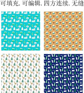 童趣动物印花  冬季动物贴纸