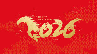 2026马年台历封年喜庆背景图