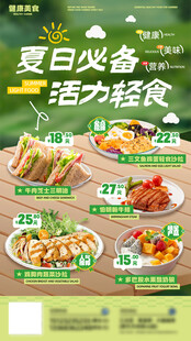 轻食美食推荐海报