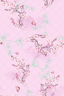 粉色花卉图案背景纹理
