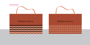 两款棕色花纹手提袋设计