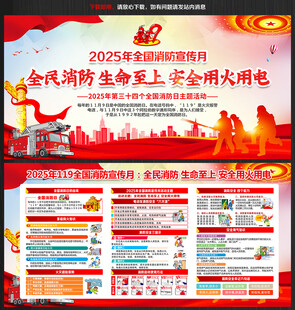 2025全国消防日展板