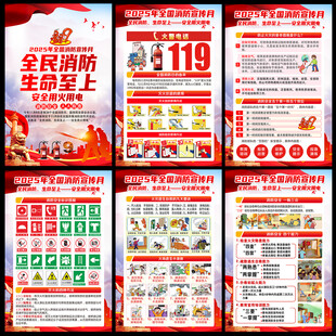 119消防月海报