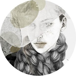 梦幻风格女性肖像插画