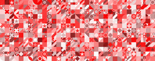 红色马赛克图案背景