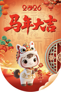 2026马年吊旗  新年海报