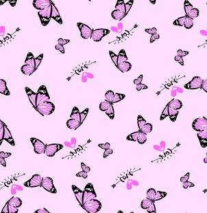 粉色蝴蝶浪漫花纹图案