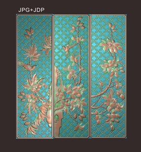 花鸟屏风浮雕 