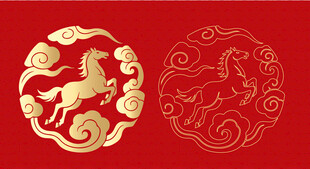 金色马传统图案