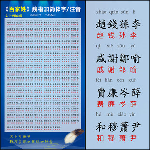 百家姓 带拼音 可编辑