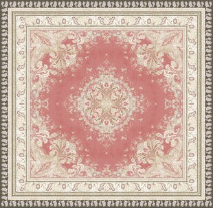 复古风粉色花纹精美地毯