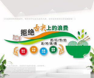 拒绝舌尖上的浪费食堂公益宣传墙
