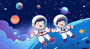 卡通宇航员