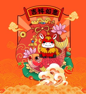 吉祥如意新春插画