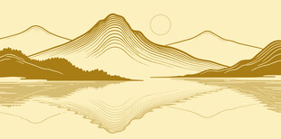 意境山水线条装饰画