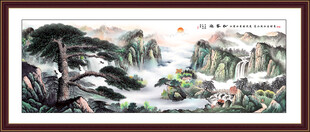 迎客松办公室上墙壁画