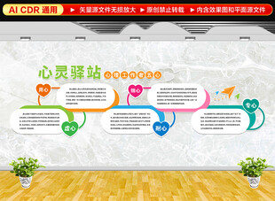 心灵驿站文化墙