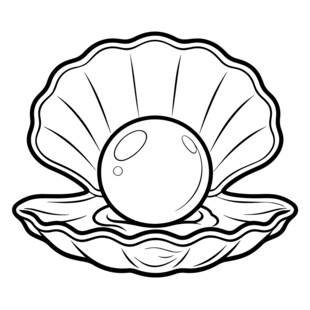 深海珍珠 线稿矢量图