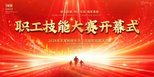 职工技能大赛开幕式舞台展板