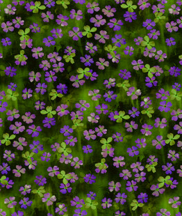 紫色小花铺就的绿色景致