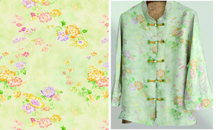 中式花卉图案上衣展示